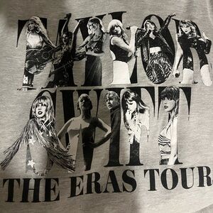Taylor Swift Eras Tour 2023 US Tour Gray Crewneck with cities on sleeve